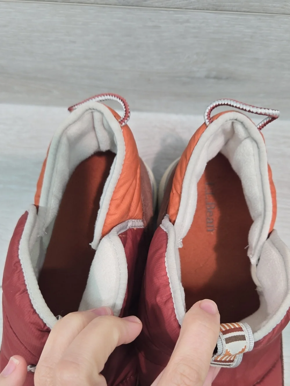 L.L. Bean Men’s Insulated Slip-On High Top Sneakers in Rust/Orange Shoes Sz 11M